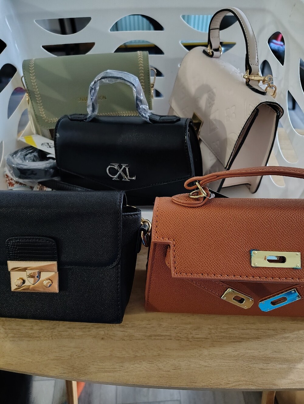 Structured Mini Top-Handle/ Crossbodybags Brown and Black - Chic Everyday Carry